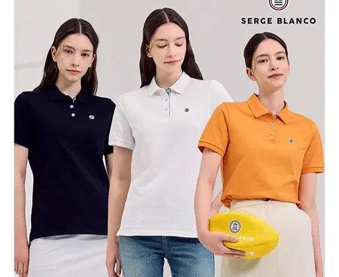 방송인기상품 SERGE BLANCO 24SS 여성 폴로 반팔티셔츠 3종 베스트 상품